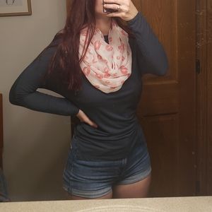 White with pink kisses scarf